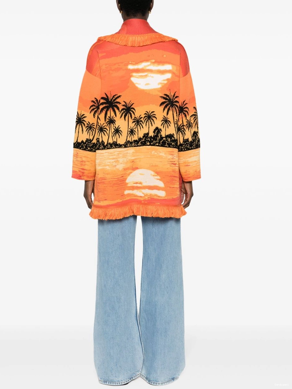Cheap Women sunset-print Keralda Alanui cardigan 0327